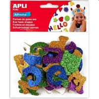 APLI GOMMA EVA FORMINE ADESIVE GLITTER ALFABETO DA 52 A013487
