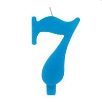 CANDELA N.7 C/SOSTEGNO 9,5CM SCINTILLANTE TURCHESE 50927