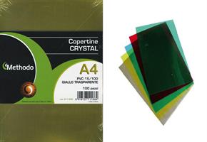 COPERTINA PER RILEGARE PVC A4 GIALLO 15/100 DA 100 CAIMI G111806