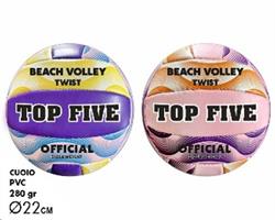 PALLONE BEACH VOLLEY TOP FIVE D.22CM 280GR MAZ. 15799