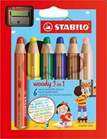 PASTELLI STABILO WOODY 6 COLORI ASS.+TEMP 8806-2