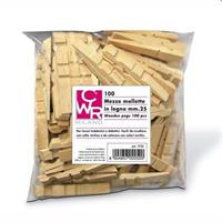 MEZZE MOLLETTE IN LEGNO 25MM DA 100 CWR 1735