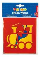 STENCIL CMP 6PZ MEZZI DI TRASPORTO 14,5X14,5 763ST3