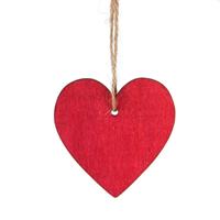 DECORAZIONE CUORE 6CM IN LEGNO ROSSO PIOVACCARI CF12 N024M08