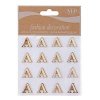 STICKERS LETTERE IN LEGNO A 16PZ 10X10 PIOVACCARI T067 A