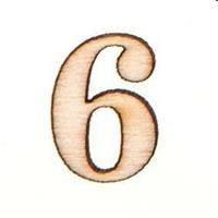 STICKERS NUMERI IN LEGNO 6 16PZ 10X10 PIOVACCARI T086 6