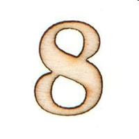 STICKERS NUMERI IN LEGNO 8 16PZ 10X10 PIOVACCARI T086 8