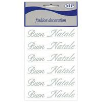 STICKERS BUON NATALE GLITTER ARGENTO 6PZ PIOVACCARI T087 40