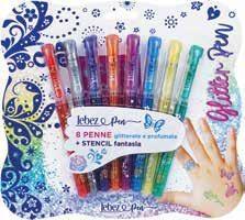 PENNA GLITTER TATTOO INCHIOSTRO LAVABILE BL 8PZ LEBEZ 5320