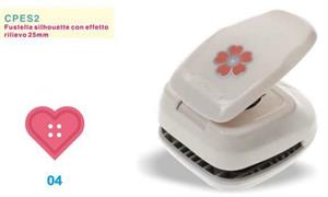 FUSTELLA SINGOLA 25MM SILHOUETTE C/RILIEVO BOTTONE CUORE CPES204