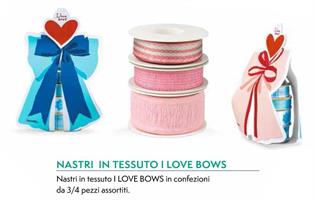 NASTRO TESSUTO I LOVE BOWS ASS. 3/4PZ BRIZZOLARI 029508-99 385