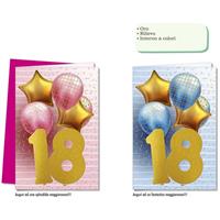 BIGLIETTI AUGURI COMPLEANNO 18 ANNI CF12 CROMO NU.9842