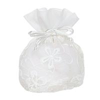 SACCHETTO CHIFFON 6X6X11 FIORI BIANCO PIOVACCARI 3131
