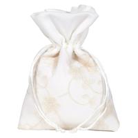 SACCHETTO CON PIZZO 10X14 FIORI CREMA PIOVACCARI 3136