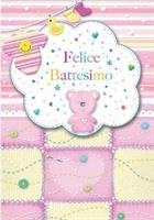 BIGLIETTI AUGURI BATTESIMO FEMMINILE CF12 FE10021FB/D CECAMI