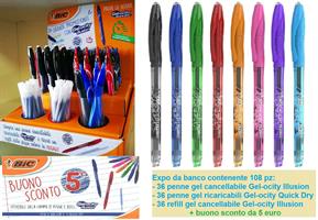 PENNA BIC GEL ILLUSION 108PZ 36PENNE+36PENNSCAT+36REF 964297