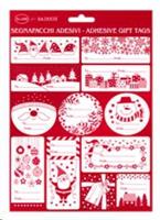 SEGNAPACCO NATALE ADESIVI ORO STAMPA ROSSO 24PZ 99SEGNA09