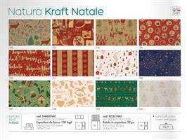 CARTA REGALO NATALE PIEGATA 70X100 CF100 NATURA KRAFT N4400NAT