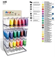 TEMPERA CMP ACRILICA 75ML TUBO EXPO DA 108(18COLORI) 423ESP75T18
