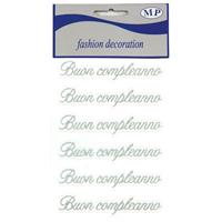 STICKERS BUON COMPLEANNO ARGENTO 6PZ PIOVACCARI T081