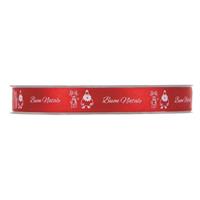 NASTRO SATIN BUON NATALE 12CMX25 MT ROSSO PIOVACCARI 3394P 08