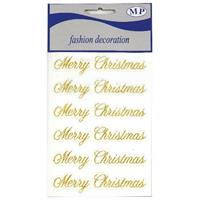 STICKERS MERRY CHRISTMAS GLITTER 6 PZ ORO PIOVACCARI T080 04