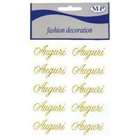 STICKERS AUGURI GLITTER 10 PZ ORO PIOVACCARI T082 04