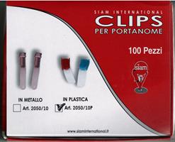 CLIP PLASTICA PER PORTA BADGE BLU E ROSSO CF100 2050/10P