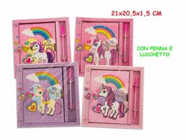 DIARIO SEGRETO UNICORNO CON PENNA 4 ASS 21 CM TEOREMA 51841 810