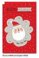 BIGLIETTI BUON NATALE ARGENTO RILIEVO 11,5x17 12PZ NT.10142 147
