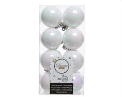 PALLINE BOX 16PZ INFRANG.BIANCO/IRIS D.40MM KAEMINGK 021779