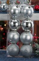 PALLINE NATALE BOX 8PZ ARGENTO PLASTIF. D.8  45956