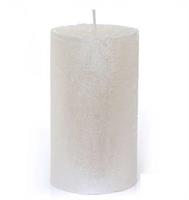 NATALE CANDELA RUVIDA D.68MM H.7CM BIANCA METAL KAEMINGK 202999