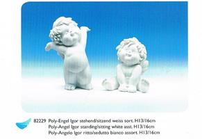 DECORI NATALE ANGELO LANG RITTO/SED. BIANCO ASS.H13/16CM 82229