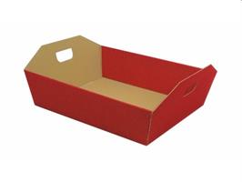 CESTO CARTONE ROSSO C/MANIGLIE 34X29X10 STESA CF20 1610W/CRO