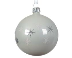 PALLINE BOX 12PZ DEC.STELLE BIANCO INVERNO 80MM KAEMINGK 150215