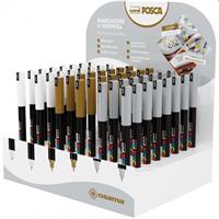 UNIPOSCA PEN ARGENTO ORO E BIANCO EXPO DA 48 PC-1MR