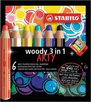 PASTELLI STABILO WOODY 3IN1 ARTY LINE 6COL+TEMP 8806-1-20