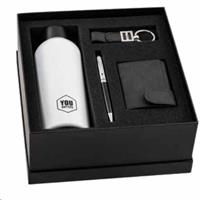 SET REGALO BORRACCIA BIANCA,PORTACH,PENNA,PORTAF BAG 5001