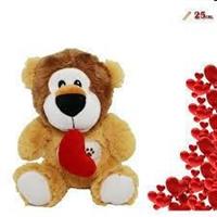 PELUCHE LEONE C/CUORE H 25 CM 99126