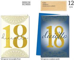 BIGLIETTI AUGURI COMPLEANNO 18 ANNI CF12 NU.9000