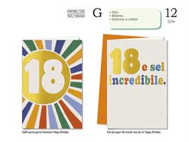 BIGLIETTI AUGURI COMPLEANNO 18 ANNI CF12  CROMO NU.9840
