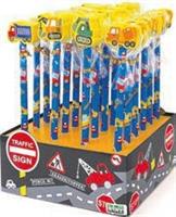 MATITA RUSPA C/TOP IN GOMMA COL ASS Expo 24pz LEBEZ 81134