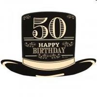 SAGOMA CAPPELLO CILINDRO 50 ANNI BL. DA 4 PZ 41364