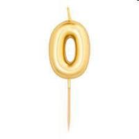 CANDELA N.0 METAL ORO 8CM 50500