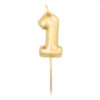 CANDELA N.1 METAL ORO 8CM 50501