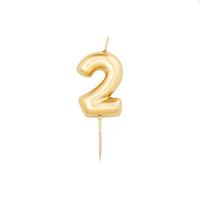 CANDELA N.2 METAL ORO 8CM 50502