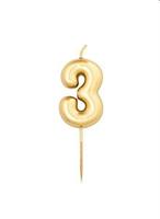 CANDELA N.3 METAL ORO 8CM 50503