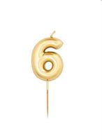 CANDELA N.6 METAL ORO 8CM 50503