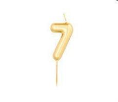 CANDELA N.7 METAL ORO 8CM 50507